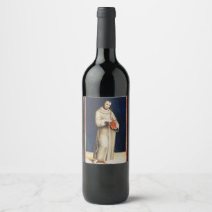 Étiquette Pour Bouteilles De Vin Saint François d'Assise par Raphaël Art de la Rena