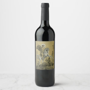 Étiquette Pour Bouteilles De Vin Saint George – Premium "Sunburst Gold" Art