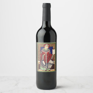 Étiquette Pour Bouteilles De Vin Saint Grégoire le Grand Docteur de l'Église