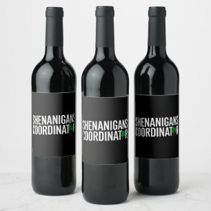 Étiquette Pour Bouteilles De Vin Saint Patrick's Day Shenanigan Coordonnateur