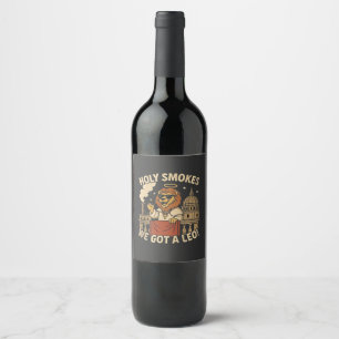 Étiquette Pour Bouteilles De Vin Sainte Fumée Pape Léon XIV Église chrétienne