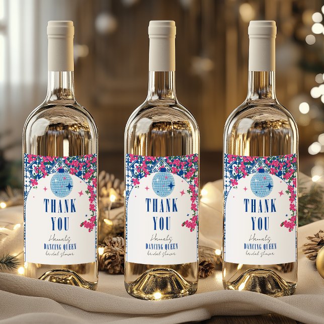 Étiquette Pour Bouteilles De Vin Saintorini musicale Bougainvillea enterrement de v (Créateur téléchargé)