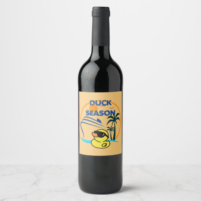 Étiquette Pour Bouteilles De Vin Saison du canard en caoutchouc (Devant)