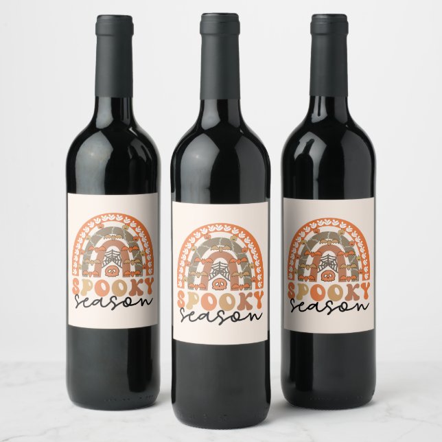 Étiquette Pour Bouteilles De Vin Saison éffrayante Halloween Rainbow Fall (Bouteilles)