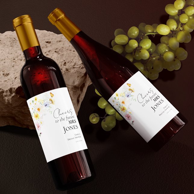 Étiquette Pour Bouteilles De Vin Salutations pour les futures mères | Fête des mari (Créateur téléchargé)