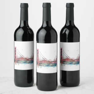 Étiquette Pour Bouteilles De Vin San Francisco, CA - Golden Gate Bridge