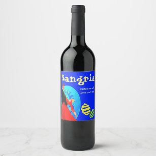 Étiquette Pour Bouteilles De Vin Sangria customisée de flamenco