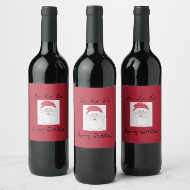 Étiquette Pour Bouteilles De Vin Santa Clause "Ho Ho Ho" Noël (Bouteilles)