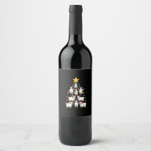 Étiquette Pour Bouteilles De Vin Santa Sheep Christmas Tree Lights Funny Sheep Veni