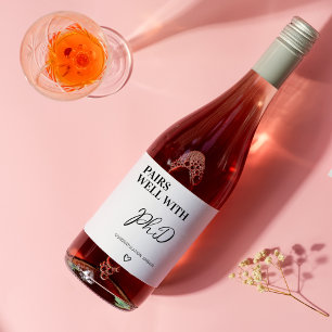 Étiquette Pour Bouteilles De Vin S'Associe Bien Avec Un Doctorat Doctorat Doctorat
