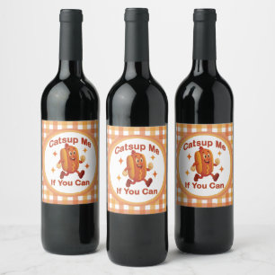 Étiquette Pour Bouteilles De Vin Sauce-moi si tu peux T-shirt drôle de hot dog – Je
