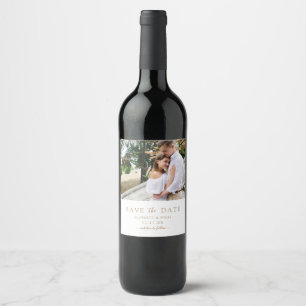 Étiquette Pour Bouteilles De Vin Sauvegarder la date de la photo de mariage