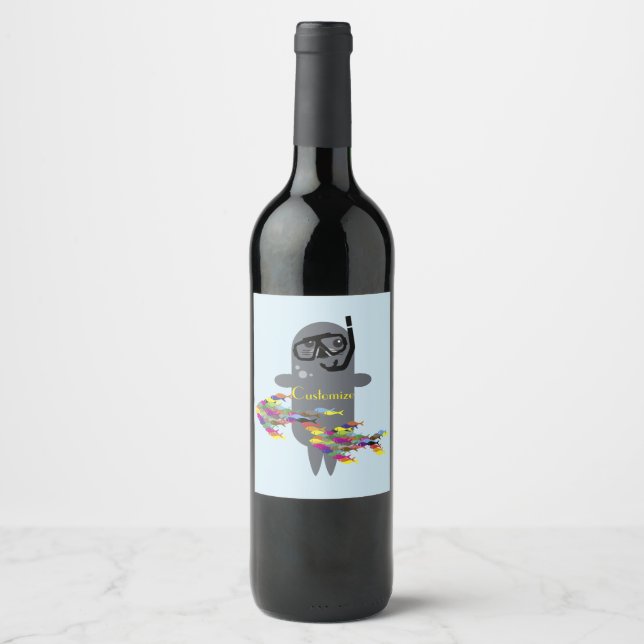 Étiquette Pour Bouteilles De Vin Sceau gris Thunder_Cove (Devant)