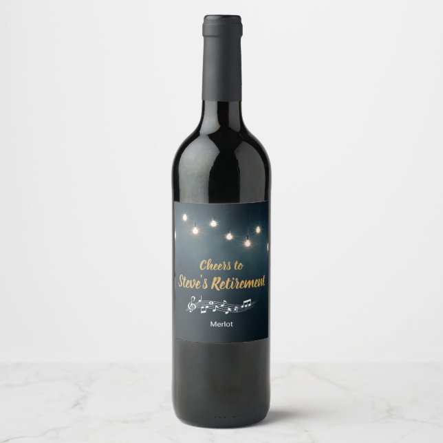 Étiquette Pour Bouteilles De Vin Scène de musique (Devant)