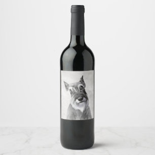 Étiquette Pour Bouteilles De Vin Schnauzer (Giant) Peinture - Dog Art