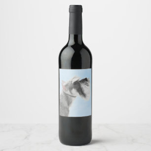 Étiquette Pour Bouteilles De Vin Schnauzer (Giant, Standard) Peinture - Chien Art