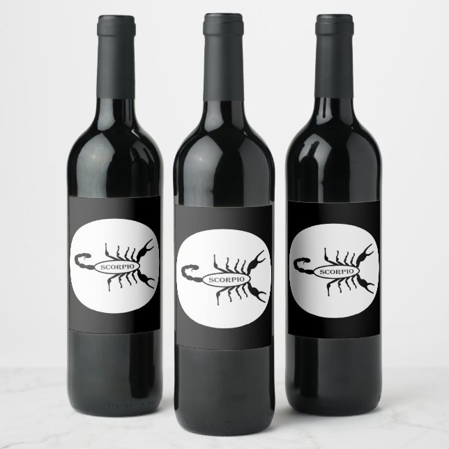 Étiquette Pour Bouteilles De Vin Scorpio noir Scorpion étoile (Bouteilles)