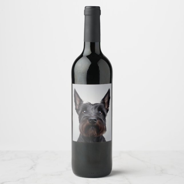 Étiquette Pour Bouteilles De Vin Scottish Terrier (Devant)