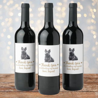 Étiquette Pour Bouteilles De Vin Scottish Terrier Chien Je fais trop Étiquette de v