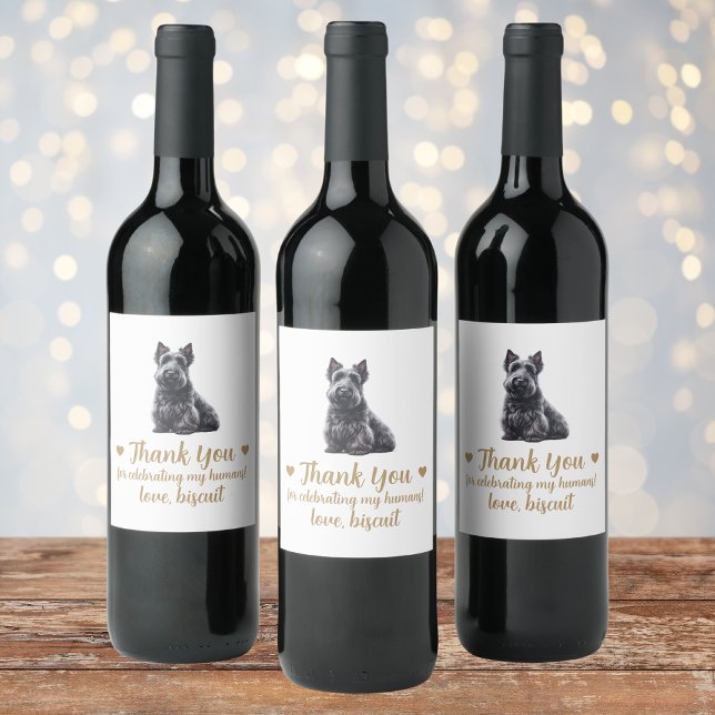 Étiquette Pour Bouteilles De Vin Scottish Terrier Chien Je fais trop Étiquette de v (Créateur téléchargé)