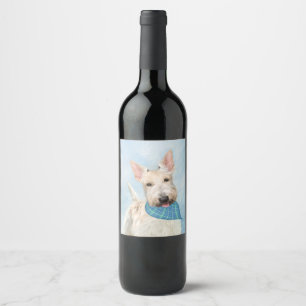 Étiquette Pour Bouteilles De Vin Scottish Terrier Wheaten Dog Painting Art original