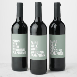 Étiquette Pour Bouteilles De Vin Se marie bien avec la planification de mariage drô