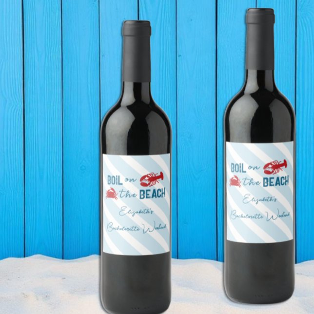 Étiquette Pour Bouteilles De Vin Seafood Boil Bachelorette Party (Créateur téléchargé)