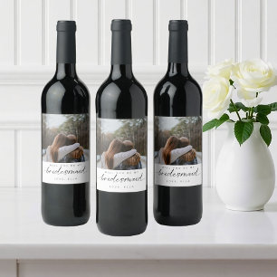 Étiquette Pour Bouteilles De Vin Serez-vous ma demoiselle d'honneur minimaliste Pho