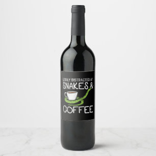 Étiquette Pour Bouteilles De Vin Serpents et café