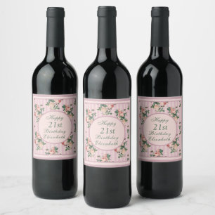 Étiquette Pour Bouteilles De Vin Serviettes Chic Shabby et Roses Roses Roses Rose