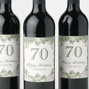 Étiquette Pour Bouteilles De Vin Serviettes élégantes ivoire florales pour 70e anni