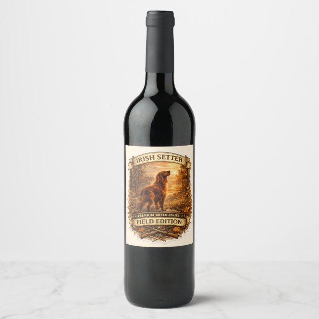 Étiquette Pour Bouteilles De Vin Setter irlandais (Devant)