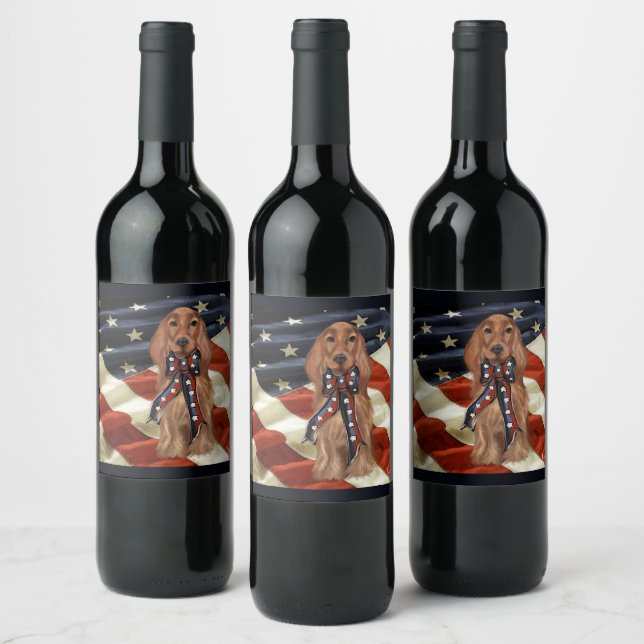 ÉTIQUETTE POUR BOUTEILLES DE VIN SETTER ROUGE IRLANDAIS (Bouteilles)