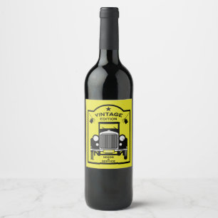 Étiquette Pour Bouteilles De Vin Sexagenarian Joyeux Anniversaire Sur La Colline