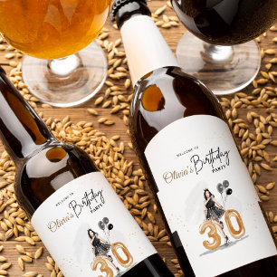 Étiquette Pour Bouteilles De Vin signe de bienvenue du 30e anniversaire,