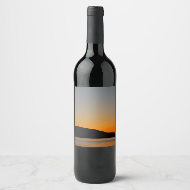 Étiquette Pour Bouteilles De Vin Silhouette de montagne (Devant)