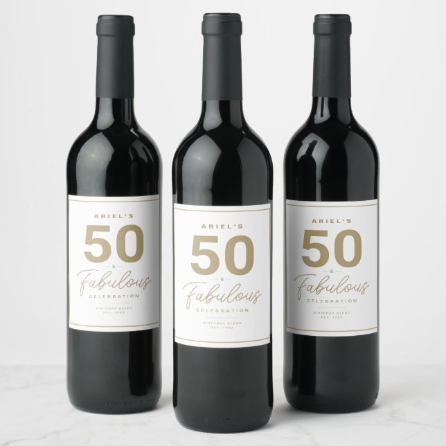 Étiquette Pour Bouteilles De Vin Simple 50 & Fabuleux Étiquette de vin personnalisé (Bouteilles)