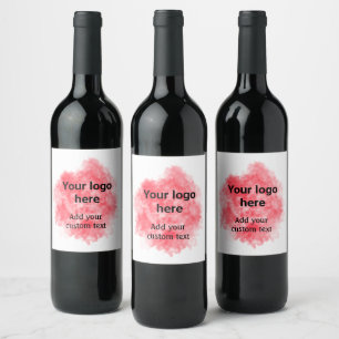 Étiquette Pour Bouteilles De Vin Simple aquarelle rouge ajoutez votre logo texte pe