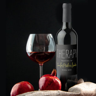 Étiquette Pour Bouteilles De Vin Simple Élégant Noir Jaune Divorce Séparation Nom