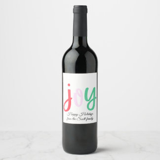 Étiquette Pour Bouteilles De Vin Simple joie de vacances colorée