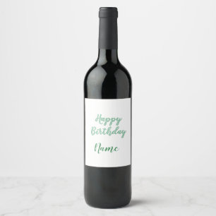Étiquette Pour Bouteilles De Vin simple joyeux anniversaire minimal ajoutez votre n