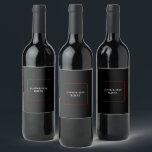 Étiquette Pour Bouteilles De Vin Simple Las Vegas Black White Red Event<br><div class="desc">Simple étiquettes de vin noir, rouge et blanc, qui peuvent être utilisés avec n'importe quel événement moderne! La police et les couleurs de notre design correspondent à "We're Getting Married". La suite Faire-part de mariage Las Vegas. Customisez avec vos noms et vos couleurs en cliquant sur le bouton "Modifier la...</div>