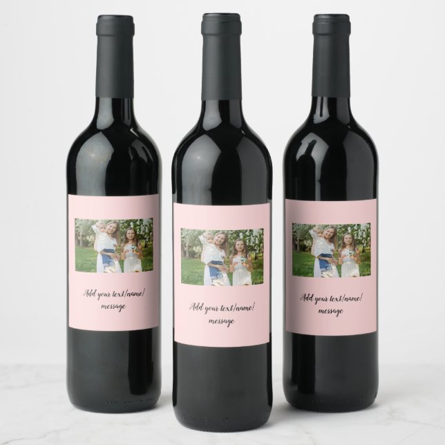 Étiquette Pour Bouteilles De Vin simple minimal ajoutez le nom de notre collage de  (Bouteilles)