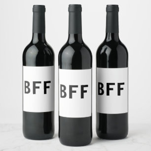 Étiquette Pour Bouteilles De Vin Simple minimum BFF meilleur amis famille nom perso