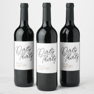 Étiquette Pour Bouteilles De Vin Simple Moderne Sale Trente Anniversaire Personnali