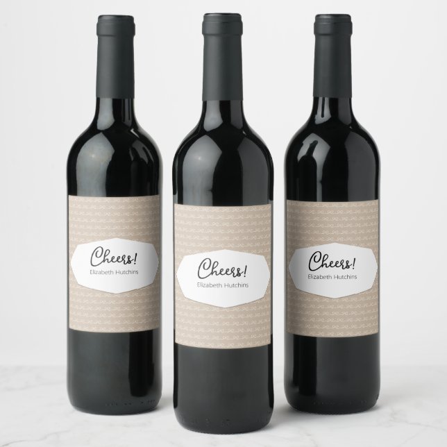 Étiquette Pour Bouteilles De Vin Simple motif de nœud moderne (Bouteilles)