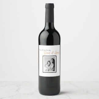 Étiquette Pour Bouteilles De Vin Simple servante d'honneur minimaliste