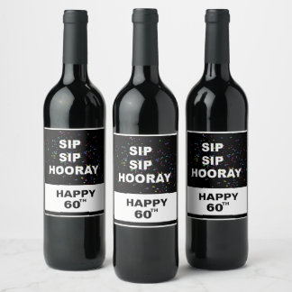 Étiquette Pour Bouteilles De Vin SIP SIP HOORAY Vin Étiquette
