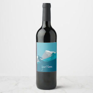 Étiquette Pour Bouteilles De Vin Ski alpin personnalisé