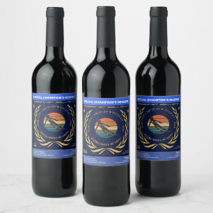 Étiquette Pour Bouteilles De Vin Ski Park City, Utah - Skieuse, Texte Doré